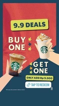 Promo Harga Buy One Get One  - Starbucks