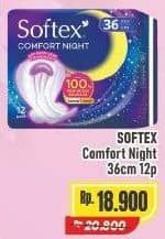 Promo Harga Softex Comfort Night Wing 36cm 12 pcs - Alfamart