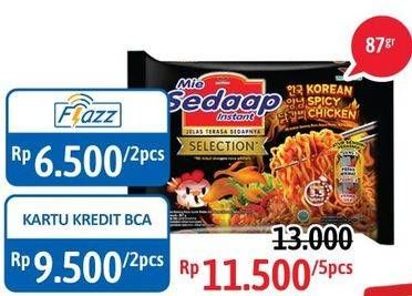 Promo Harga SEDAAP Korean Spicy Chicken per 5 pcs 87 gr - Alfamidi