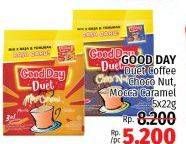 Promo Harga Good Day Coffee Duet MocaCaramel, ChocoNut per 5 sachet 22 gr - LotteMart