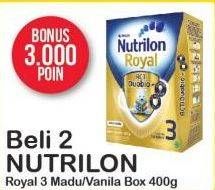 Promo Harga NUTRILON Royal 3 Susu Pertumbuhan Madu, Vanila per 2 box 400 gr - Alfamart