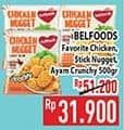 Promo Harga Belfoods Nugget Chicken Nugget, Chicken Nugget Stick, Chicken Nugget Crunchy 500 gr - Hypermart