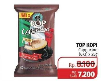 Promo Harga Top Coffee Cappuccino per 9 pcs 25 gr - Lotte Grosir