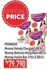 Promo Harga PRENAGEN Mommy Velvety Chocolate, Delicious Mung Bean, French Vanilla 200 gr - Hypermart