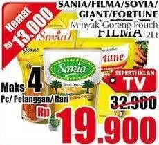 Promo Harga SANIA/ FILMA/ SOVIA/ GIANT/ FORTUNE Minyak Goreng 2ltr  - Giant