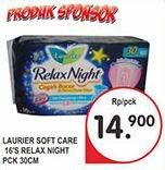 Promo Harga LAURIER Relax Night 30cm 16 pcs - Indomaret