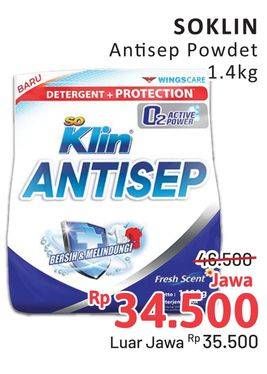 Promo Harga So Klin Antisep Detergent 1400 gr - Alfamidi