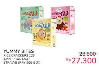 Promo Harga Yummy Bites Rice Cracker 123 Apple, Banana, Strawberry 50 gr - Indomaret