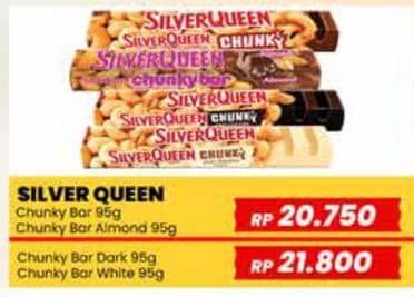 Promo Harga Silver Queen Chunky Bar Almonds, Cashew 95 gr - Yogya