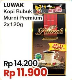 Promo Harga Luwak Kopi Murni Premium per 2 bag 140 gr - Indomaret
