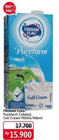 Promo Harga FRISIAN FLAG Susu UHT Purefarm Full Cream, Swiss Chocolate 900 ml - Alfamidi