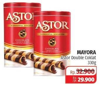 Promo Harga ASTOR Wafer Roll Double Chocolate 330 gr - Lotte Grosir