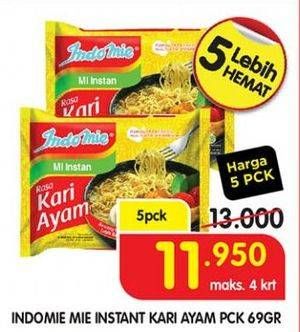 Promo Harga INDOMIE Mi Kuah Kari Ayam 72 gr - Superindo