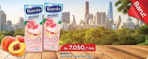 Promo Harga Buavita Fresh Juice Korean White Peach 245 ml - TIP TOP