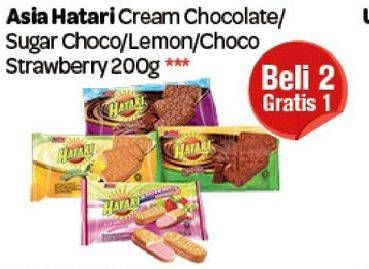 Promo Harga ASIA HATARI Cream Biscuits Chocolate, Sugar Chocolate, Lemon 200 gr - Carrefour