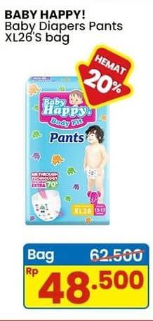 Promo Harga Baby Happy Body Fit Pants XL26 26 pcs - Indomaret
