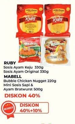 Ruby Sosis  Ayam/Mabell Nugget/Mabell Mini Sosis Sapi & Ayam Bratwurst