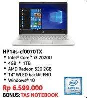 Promo Harga HP Notebook 14s-CF0070TX  - Carrefour