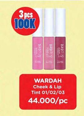 Promo Harga WARDAH Everyday Cheek and Lip Tint 01, 02, 03 5 gr - Watsons