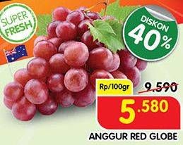 Promo Harga Anggur Red Globe per 100 gr - Superindo