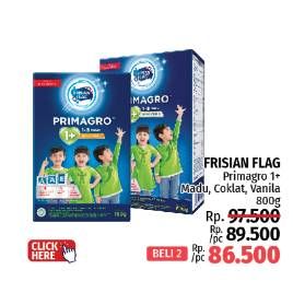 Promo Harga Frisian Flag Primagro 1+ Cokelat, Vanilla, Madu 800 gr - LotteMart