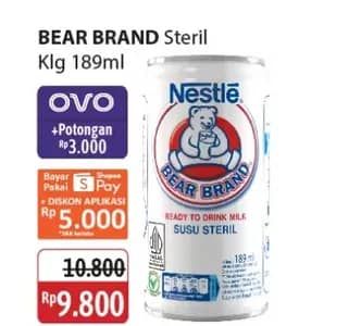 Promo Harga Bear Brand Susu Steril 189 ml - Alfamidi