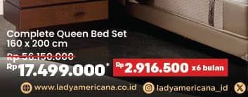 Promo Harga Lady Americana Signature Complete Bed Set Queen 160x200cm  - COURTS