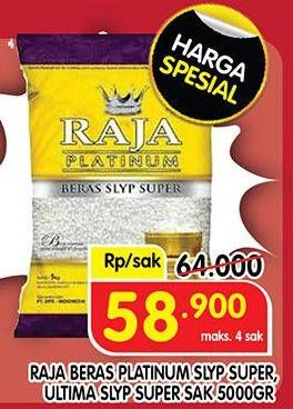 Promo Harga RAJA Platinum/Ultima Beras 5 kg  - Superindo