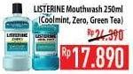 Promo Harga LISTERINE Mouthwash Antiseptic Zero, Natural Green Tea, Cool Mint 250 ml - Hypermart