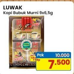 Promo Harga Luwak Kopi Murni Premium per 14 sachet 6 gr - Indomaret
