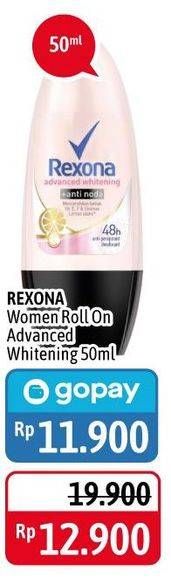 Promo Harga REXONA Deo Roll On Advanced Whitening 50 ml - Alfamidi