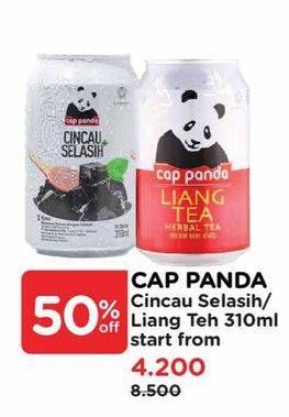 Promo Harga Cap Panda Minuman Kesehatan Cincau Selasih, Liang Teh 310 ml - Watsons