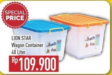 Promo Harga LION STAR Wagon Container 40 ltr - Hypermart