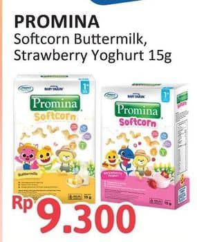 Promo Harga Promina Snack Softcorn Buttermilk, Strawberry Yogurt 15 gr - Alfamidi
