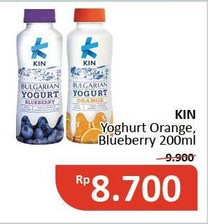 Promo Harga KIN Fresh Yogurt Blueberry, Orange 200 ml - Alfamidi
