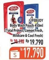 Promo Harga LIFEBUOY Body Wash Total 10, Lemon Fresh, Mild Care, Cool Fresh 450 ml - Hypermart