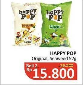 Promo Harga HAPPY POP Keripik Jagung Original, Seaweed per 2 pouch 52 gr - Alfamidi