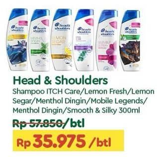 Promo Harga Head & Shoulders Shampoo Lemon Fresh, Cool Menthol, Cool Menthol Edisi Mobile Legend, Smooth Silky 300 ml - TIP TOP
