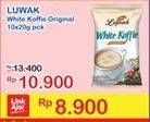 Promo Harga Luwak White Koffie Original per 10 sachet 20 gr - Indomaret