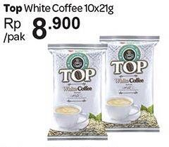 Promo Harga Top Coffee White Coffee per 10 sachet 21 gr - Carrefour