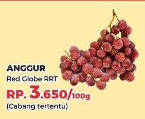 Promo Harga Anggur Red Globe RRT per 100 gr - Yogya