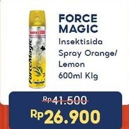Promo Harga FORCE MAGIC Insektisida Spray Orange, Lemon 600 ml - Indomaret