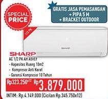 Promo Harga SHARP AH-A5VEY | AC 1/2PK  - Hypermart