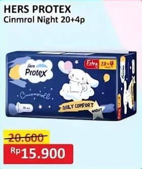 Promo Harga Hers Protex Comfort Night Wing 30cm 24 pcs - Alfamart