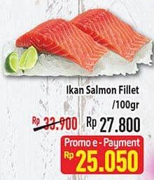 Promo Harga Salmon Fillet per 100 gr - Hypermart