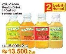 Promo Harga YOU C1000 Health Drink Vitamin All Variants 140 ml - Indomaret