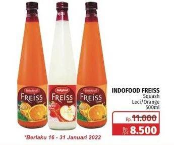 Promo Harga FREISS Syrup Squash Orange, Lychee 500 ml - Lotte Grosir