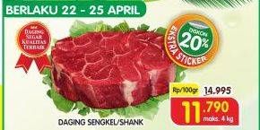 Promo Harga Daging Sengkel (Shankle) per 100 gr - Superindo