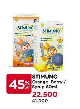 Promo Harga Stimuno Restores Immunes Syrup Orange Berry, Original 60 ml - Watsons