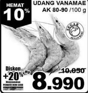 Promo Harga Udang Vanamae AK 80-90 per 100 gr - Giant